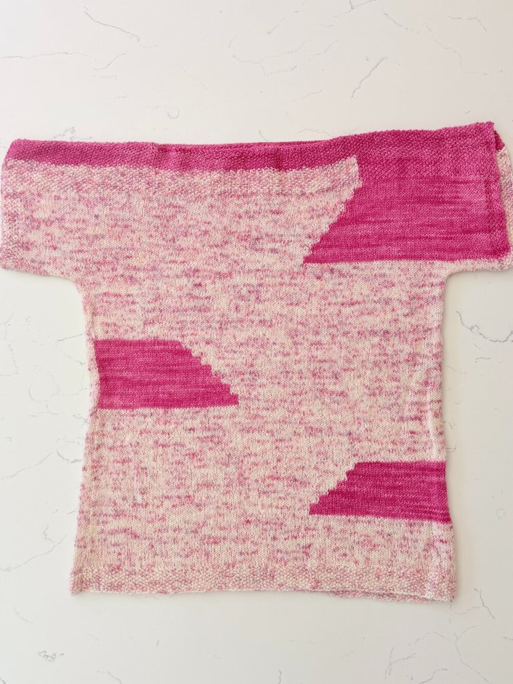 Hand Knit Pink Colorblock Sweater Soft Artisan Knit Pullover Cottagecore